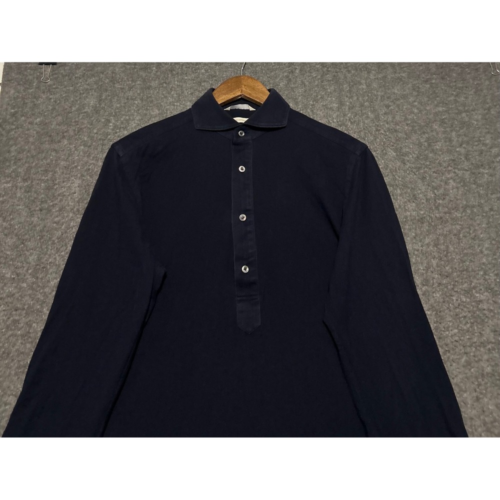 Suitsupply pure cotton polo shirt navy mens extra slim fit medium long sleeve